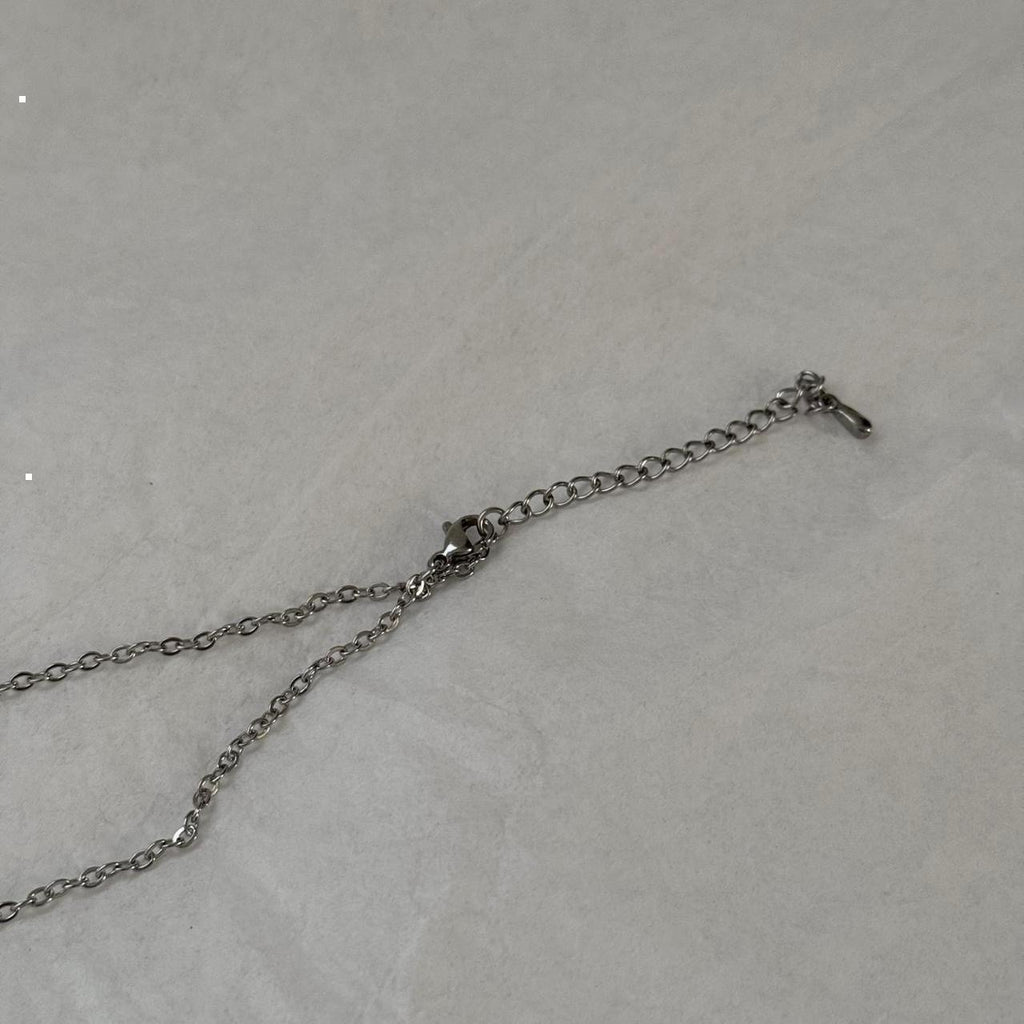 Big circle pendant necklace in silver