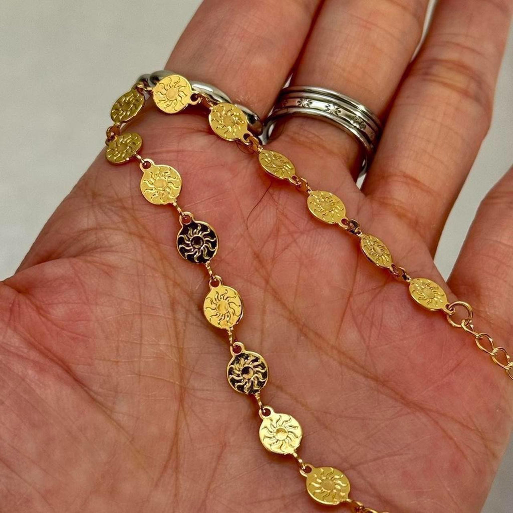Solar coin bracelet