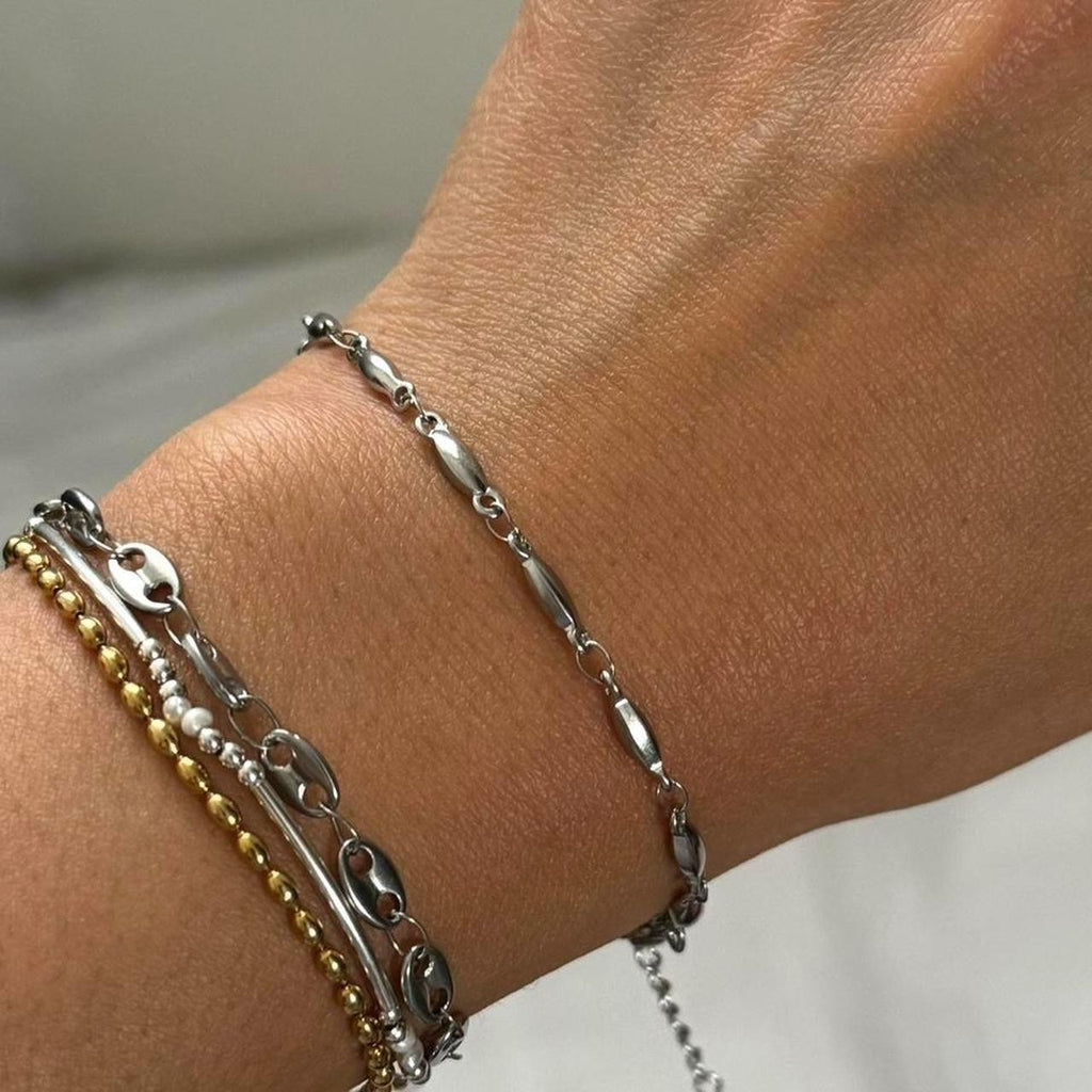 Oval chain bracelet in silver