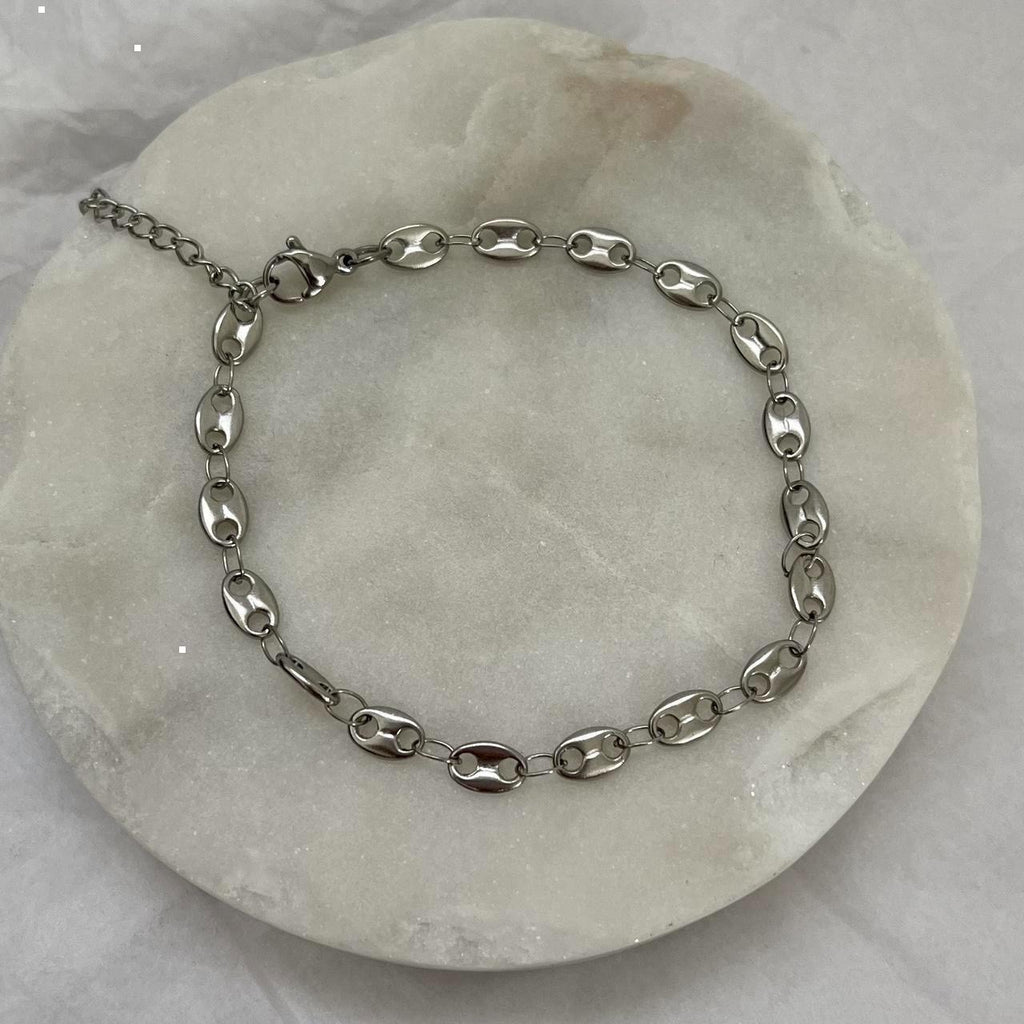 Coffee bean chain bracelet