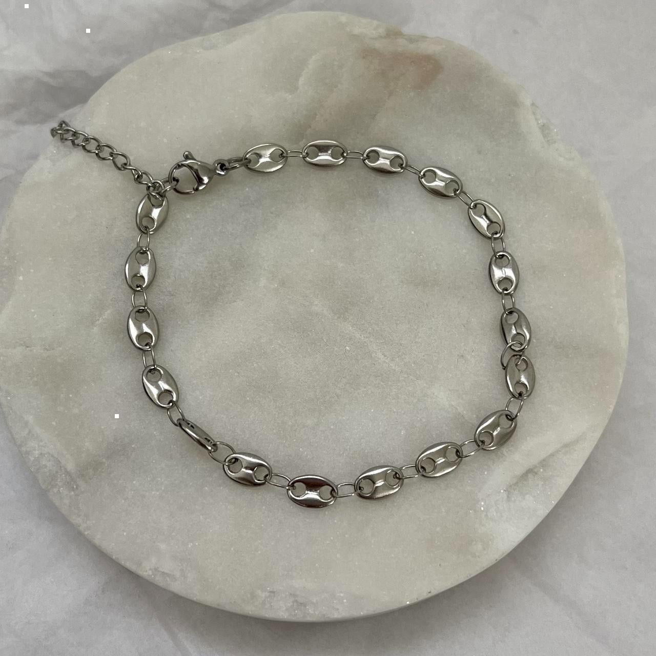 Coffee bean chain bracelet