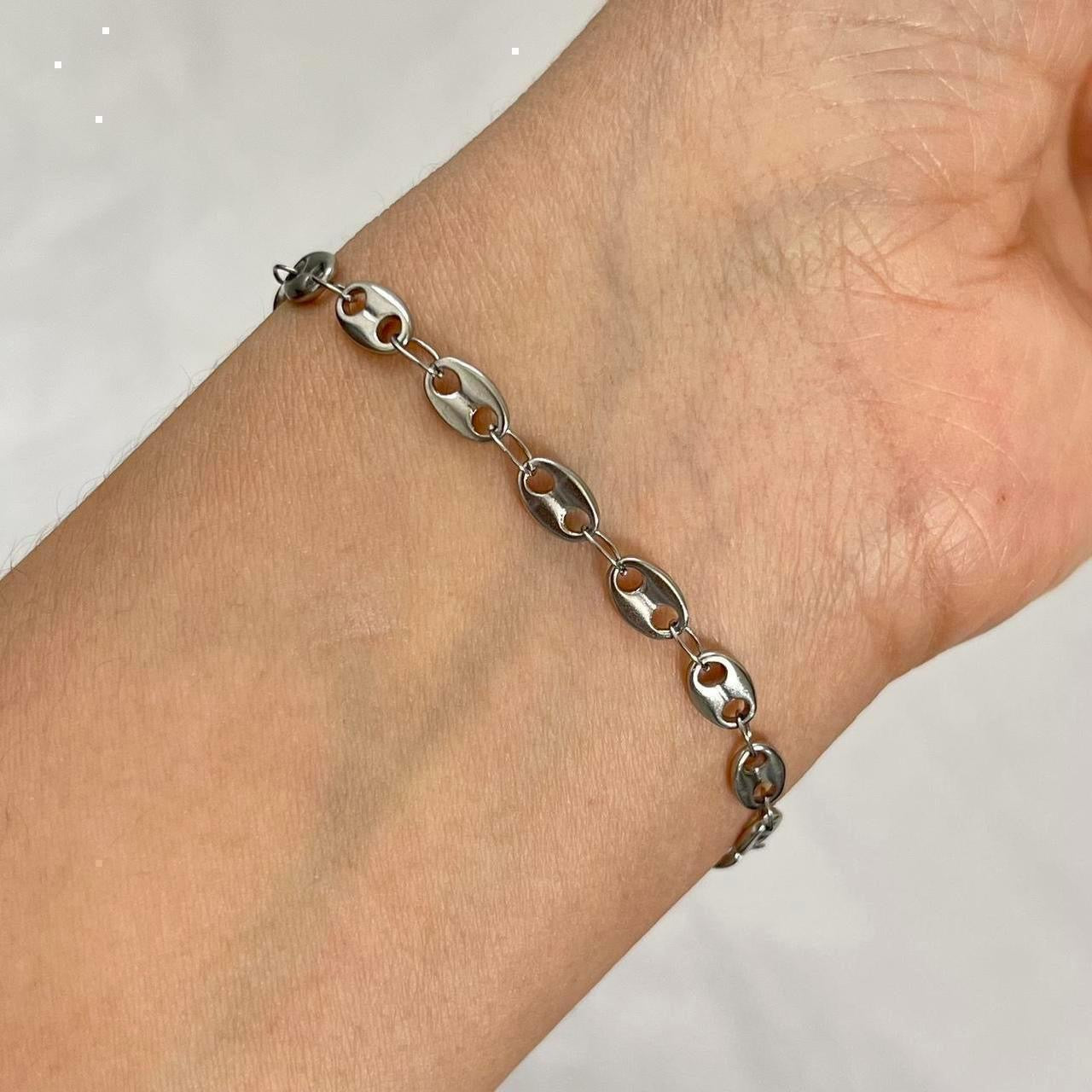 Coffee bean chain bracelet