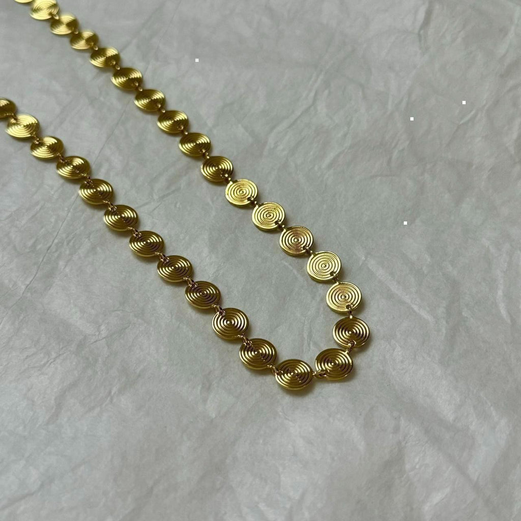 Spiral Coin choker necklace
