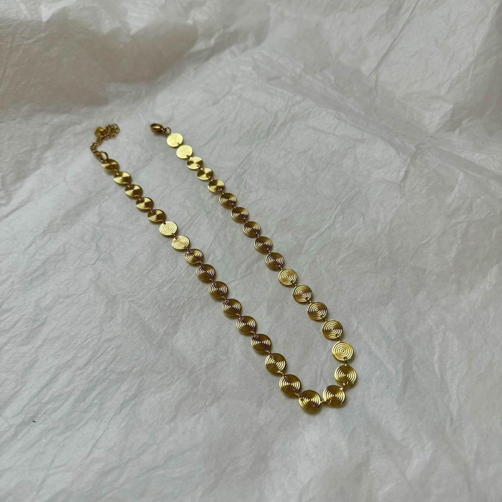 Spiral Coin choker necklace