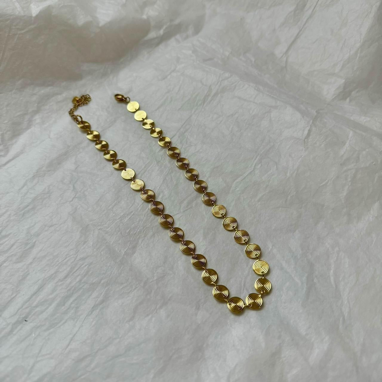 Spiral Coin choker necklace