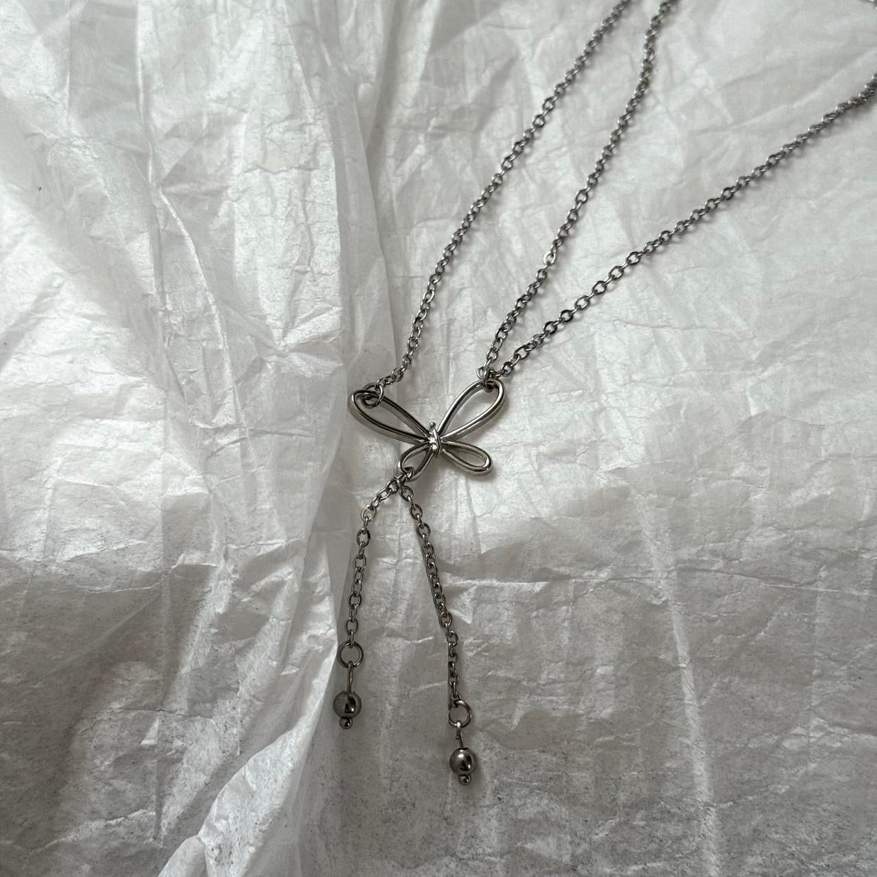 Butterfly double chain necklace