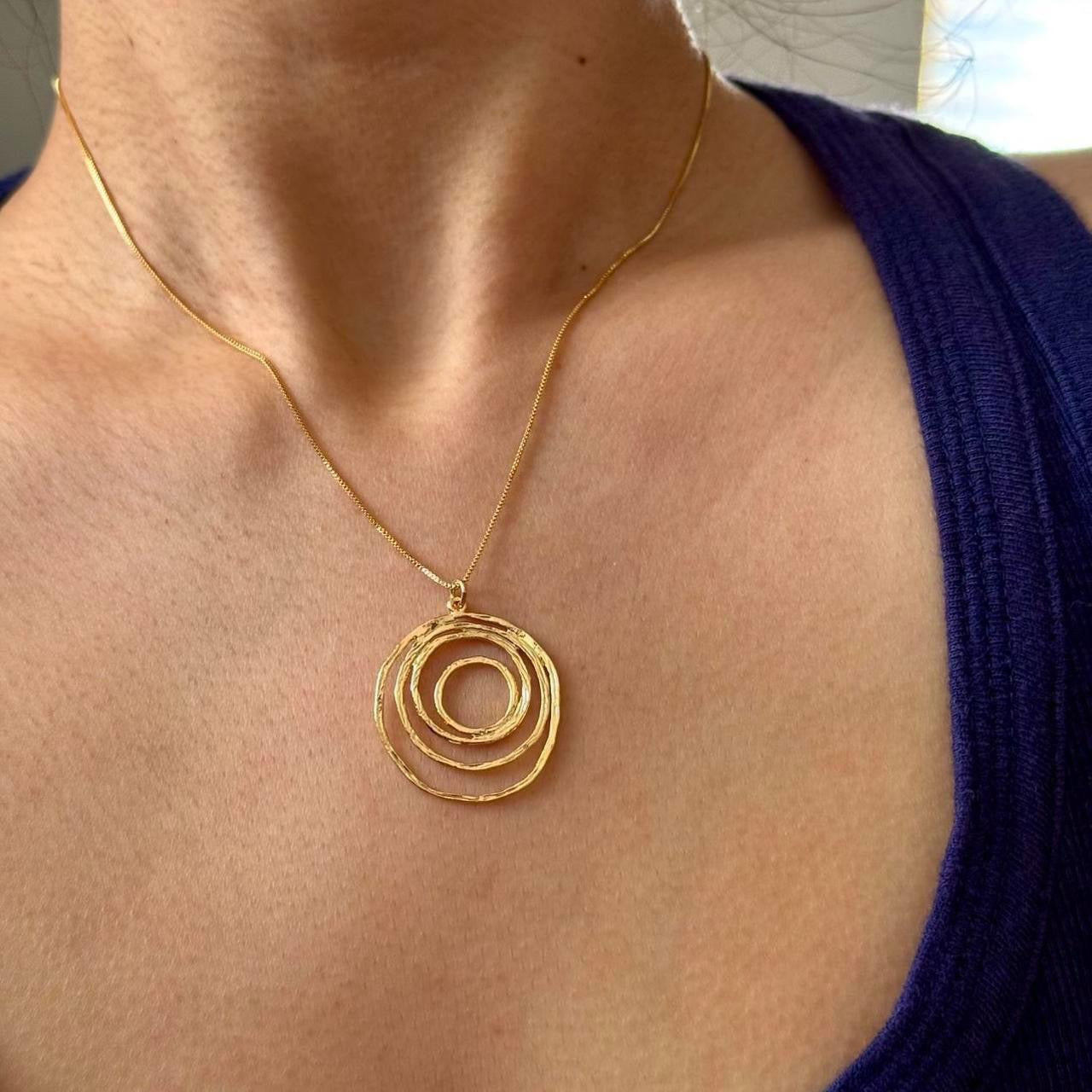 Delicate spiral pendant necklace thin snake chain