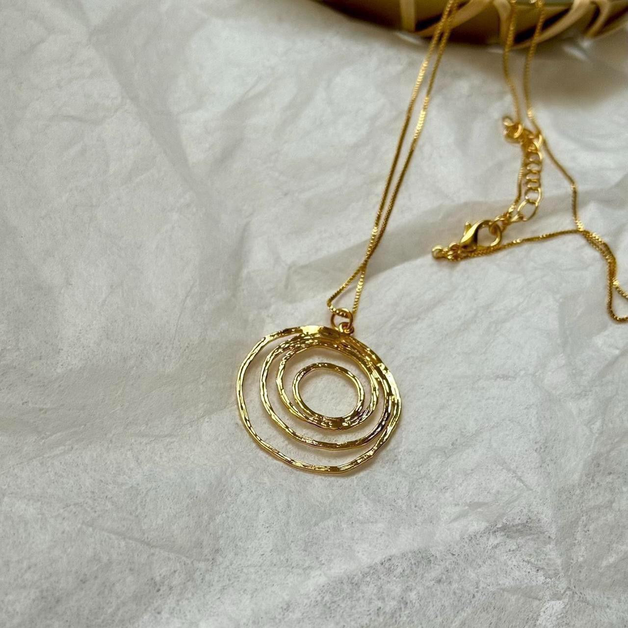 Delicate spiral pendant necklace thin snake chain