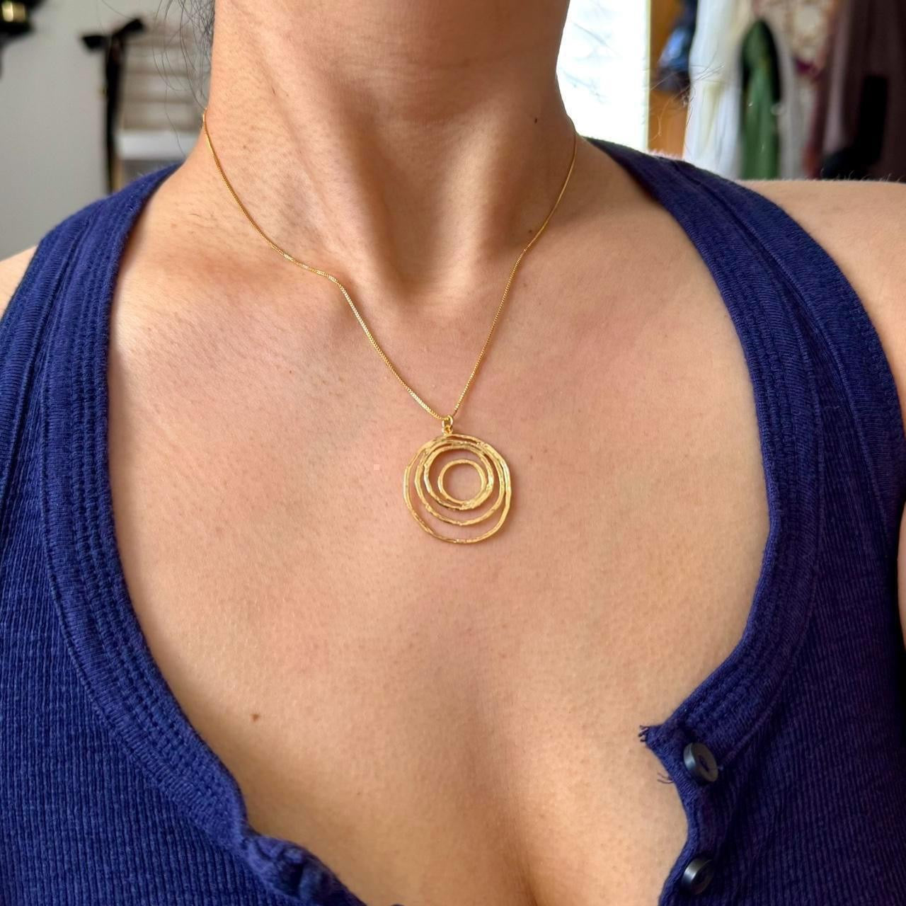 Delicate spiral pendant necklace thin snake chain