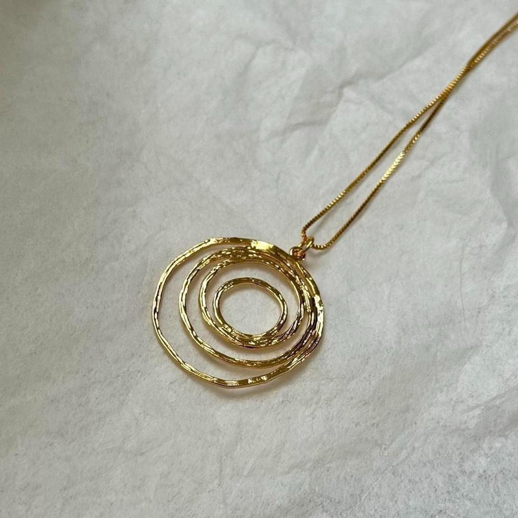 Delicate spiral pendant necklace thin snake chain