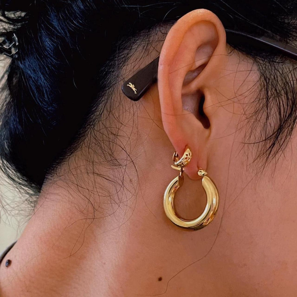 Chunky thick hoop earrings
