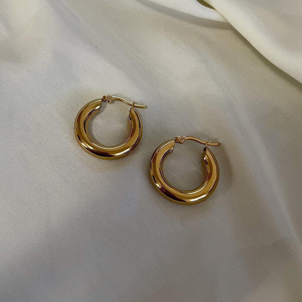 Chunky thick hoop earrings
