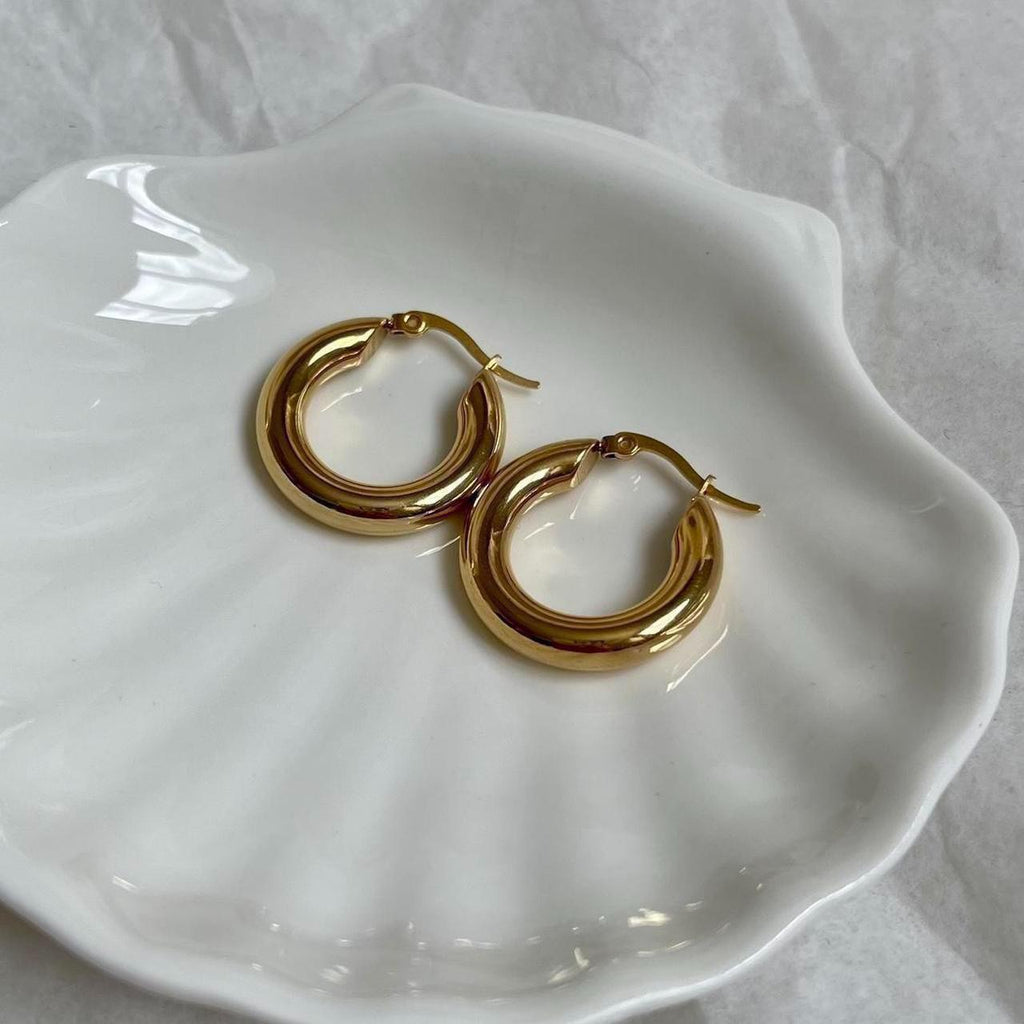 Chunky thick hoop earrings