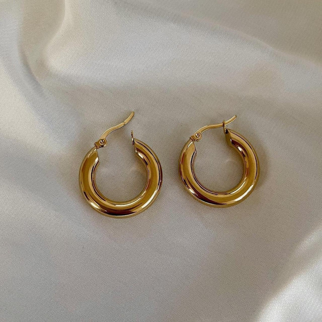 Chunky thick hoop earrings