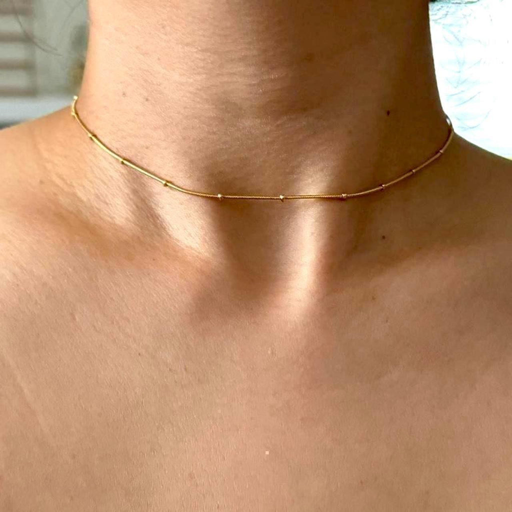 satellite chain choker necklace