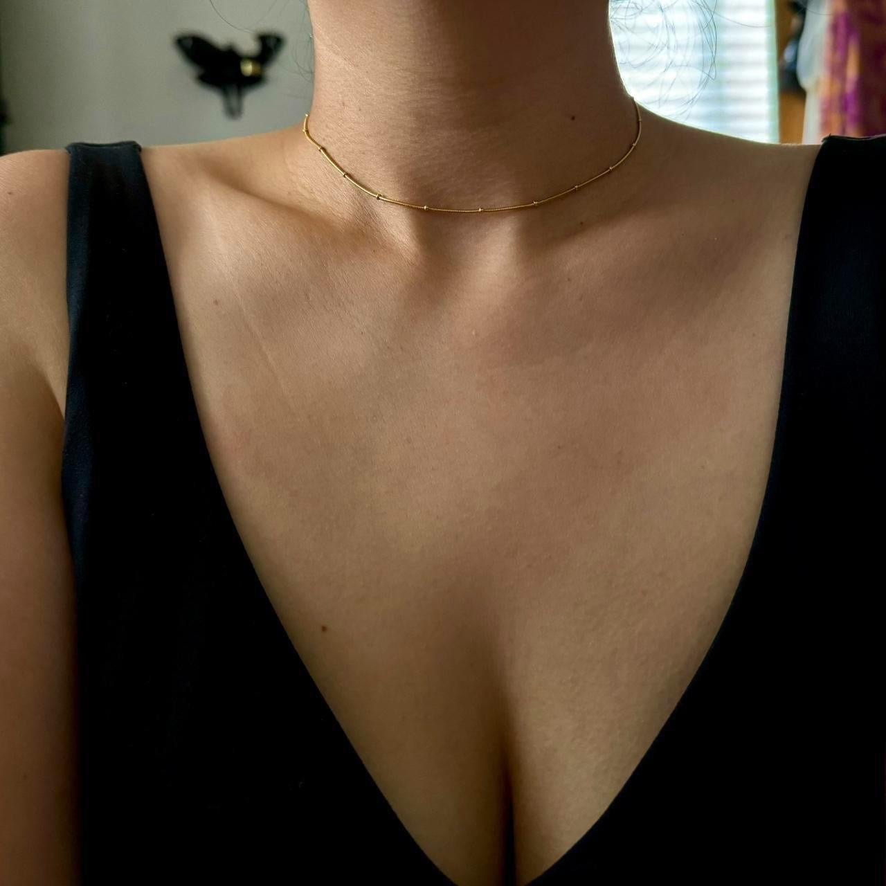 satellite chain choker necklace