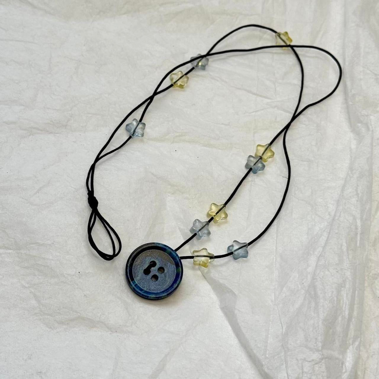 Starry night inspired button choker necklace