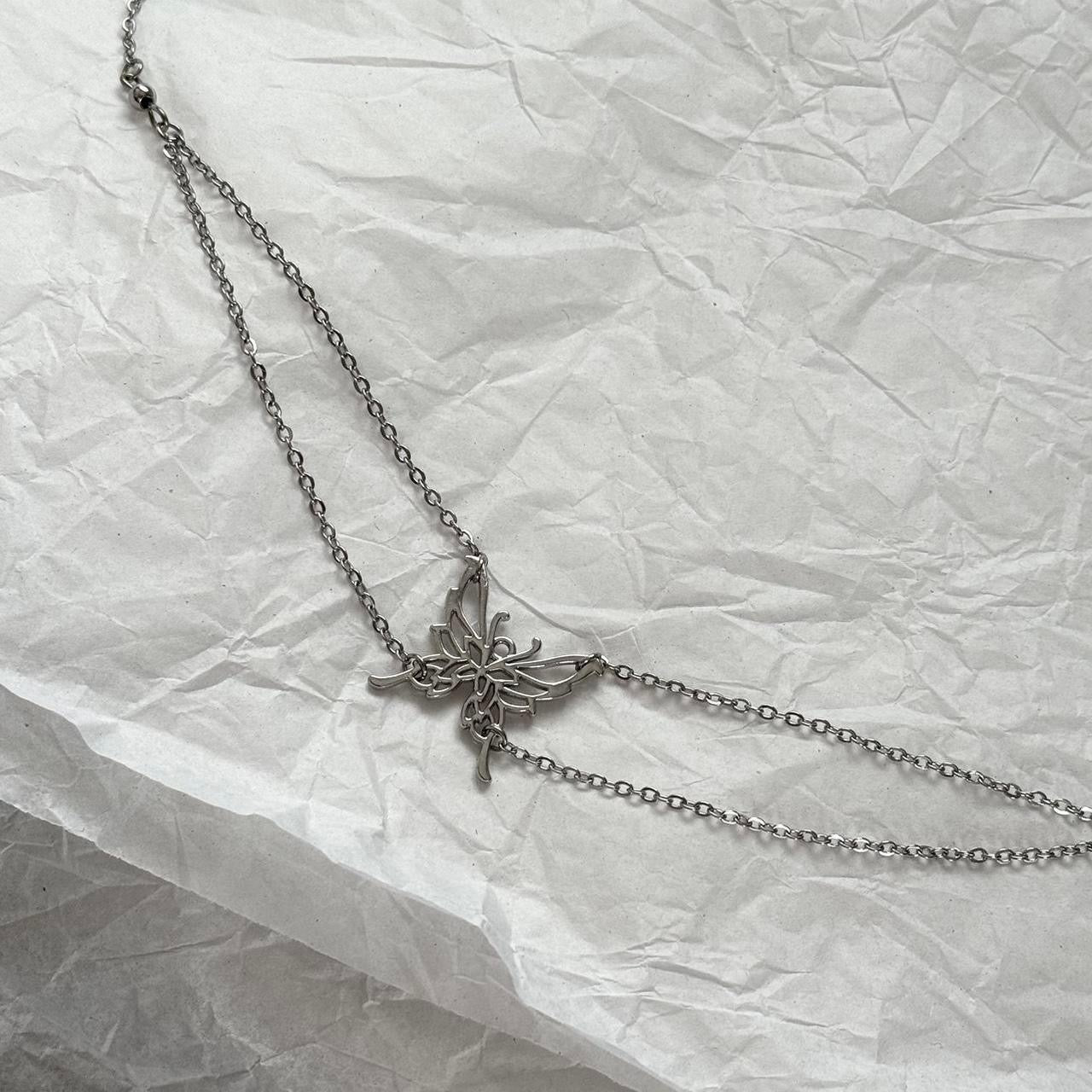Butterfly chain choker necklace