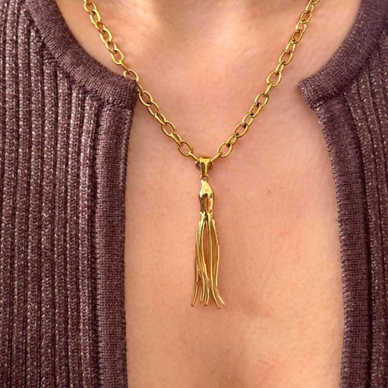 Octopus necklace with rolo chain